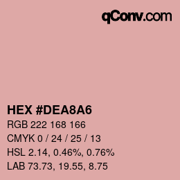 Color code: HEX #DEA8A6 | qconv.com