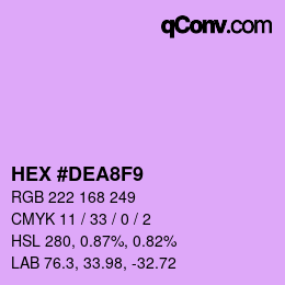 カラーコード: HEX #DEA8F9 | qconv.com