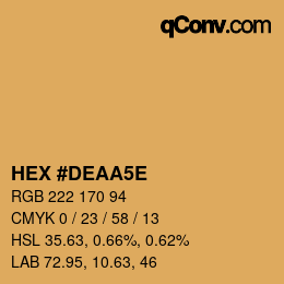 Color code: HEX #DEAA5E | qconv.com