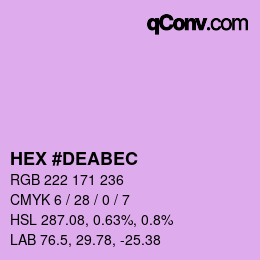 Color code: HEX #DEABEC | qconv.com