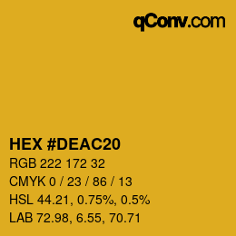 Color code: HEX #DEAC20 | qconv.com