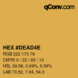 カラーコード: HEX #DEAD4E | qconv.com