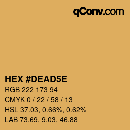 Color code: HEX #DEAD5E | qconv.com