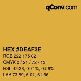 Color code: HEX #DEAF3E | qconv.com