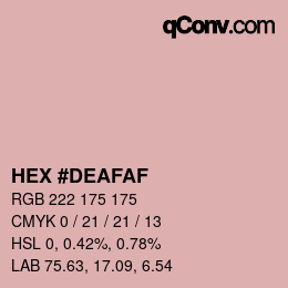颜色代码: HEX #DEAFAF | qconv.com
