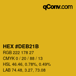 カラーコード: HEX #DEB21B | qconv.com