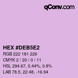 Farbcode: HEX #DEB5E2 | qconv.com