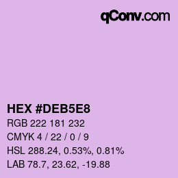 Color code: HEX #DEB5E8 | qconv.com