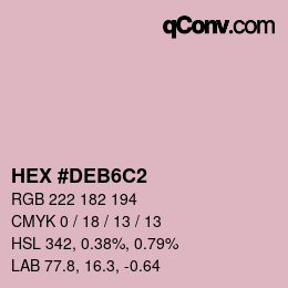 颜色代码: HEX #DEB6C2 | qconv.com