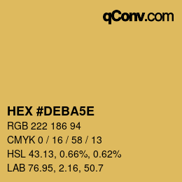 Color code: HEX #DEBA5E | qconv.com