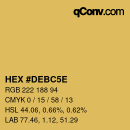 カラーコード: HEX #DEBC5E | qconv.com