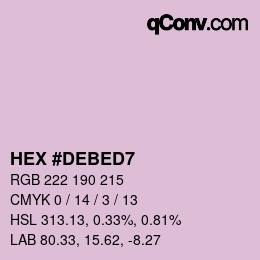 カラーコード: HEX #DEBED7 | qconv.com