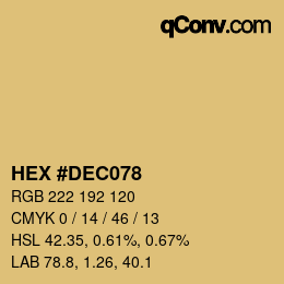 カラーコード: HEX #DEC078 | qconv.com