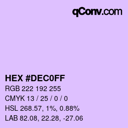 Color code: HEX #DEC0FF | qconv.com