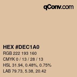 Color code: HEX #DEC1A0 | qconv.com