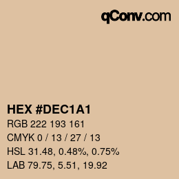 颜色代码: HEX #DEC1A1 | qconv.com