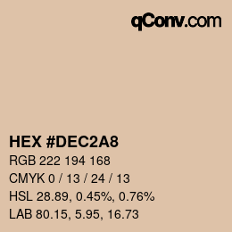 Color code: HEX #DEC2A8 | qconv.com