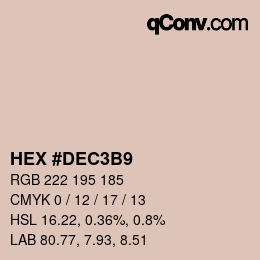 Code couleur: HEX #DEC3B9 | qconv.com