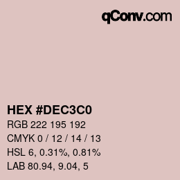カラーコード: HEX #DEC3C0 | qconv.com