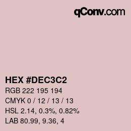 カラーコード: HEX #DEC3C2 | qconv.com