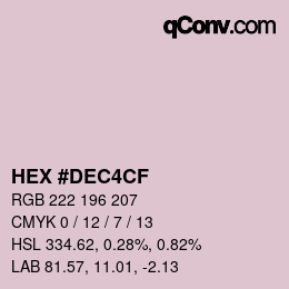 カラーコード: HEX #DEC4CF | qconv.com