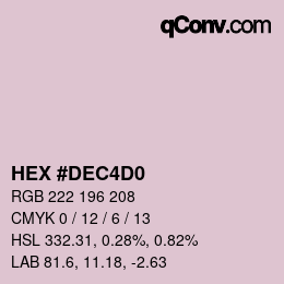 カラーコード: HEX #DEC4D0 | qconv.com