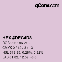 カラーコード: HEX #DEC4D8 | qconv.com