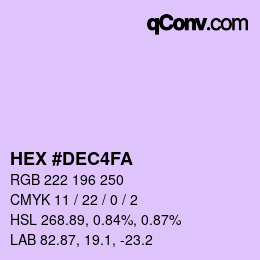 Color code: HEX #DEC4FA | qconv.com