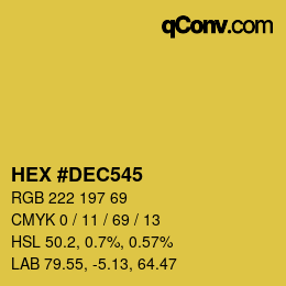 颜色代码: HEX #DEC545 | qconv.com