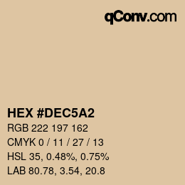 カラーコード: HEX #DEC5A2 | qconv.com