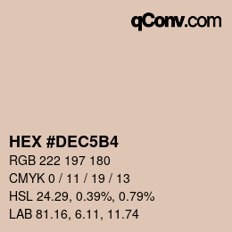 カラーコード: HEX #DEC5B4 | qconv.com