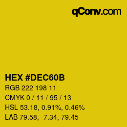 カラーコード: HEX #DEC60B | qconv.com