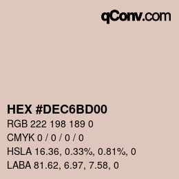 Color code: HEX #DEC6BD00 | qconv.com