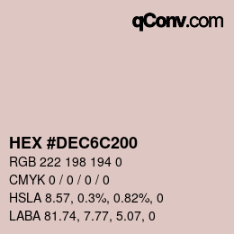 Color code: HEX #DEC6C200 | qconv.com
