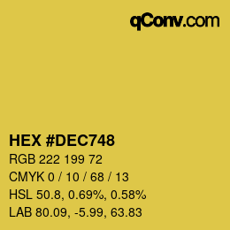 カラーコード: HEX #DEC748 | qconv.com