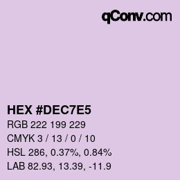 Color code: HEX #DEC7E5 | qconv.com