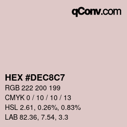 Color code: HEX #DEC8C7 | qconv.com