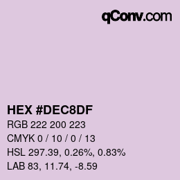 カラーコード: HEX #DEC8DF | qconv.com