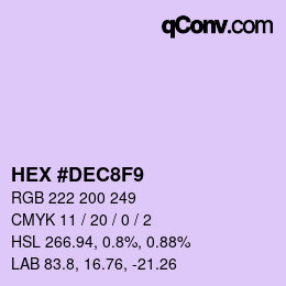 カラーコード: HEX #DEC8F9 | qconv.com