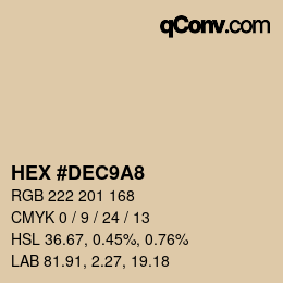 Color code: HEX #DEC9A8 | qconv.com