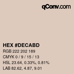 Color code: HEX #DECABD | qconv.com