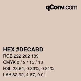 Color code: HEX #DECABD | qconv.com