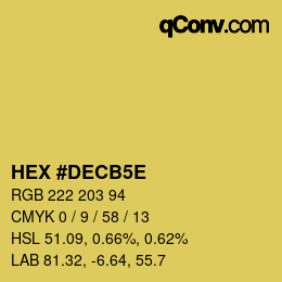カラーコード: HEX #DECB5E | qconv.com