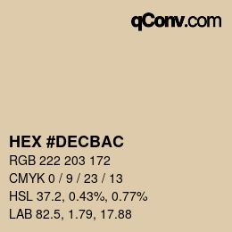 Farbcode: HEX #DECBAC | qconv.com