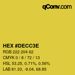 Color code: HEX #DECC3E | qconv.com