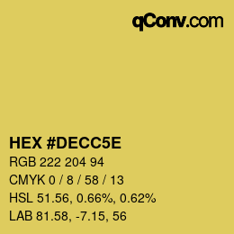 Color code: HEX #DECC5E | qconv.com