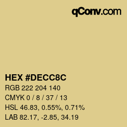 Color code: HEX #DECC8C | qconv.com