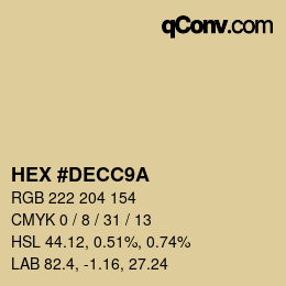 Color code: HEX #DECC9A | qconv.com