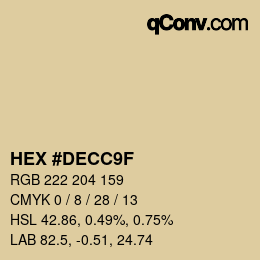 カラーコード: HEX #DECC9F | qconv.com