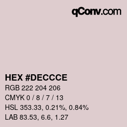 Color code: HEX #DECCCE | qconv.com